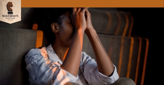 distressed woman with trauma after a car accident